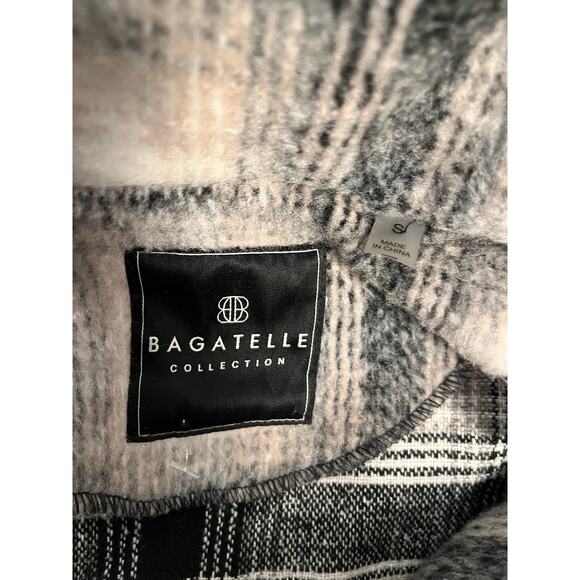 Bagatelle Collection Plaid Shacket Coat Beige Black Button Up Women’s Small - Picture 4 of 5